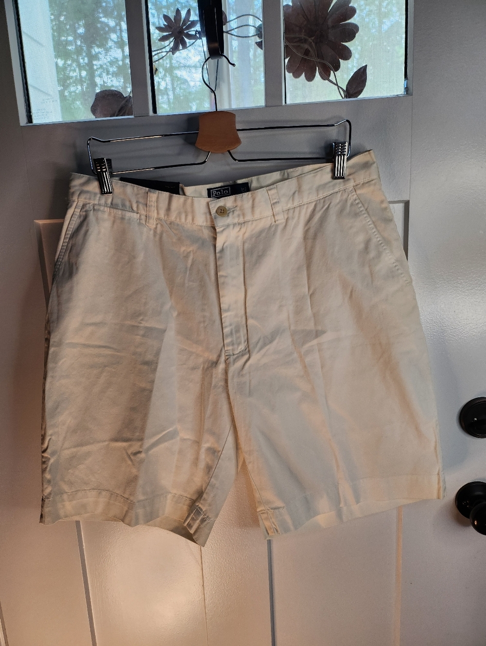 Polo by Ralph Lauren Light Cream Men’s Flat-Front Chino Shorts